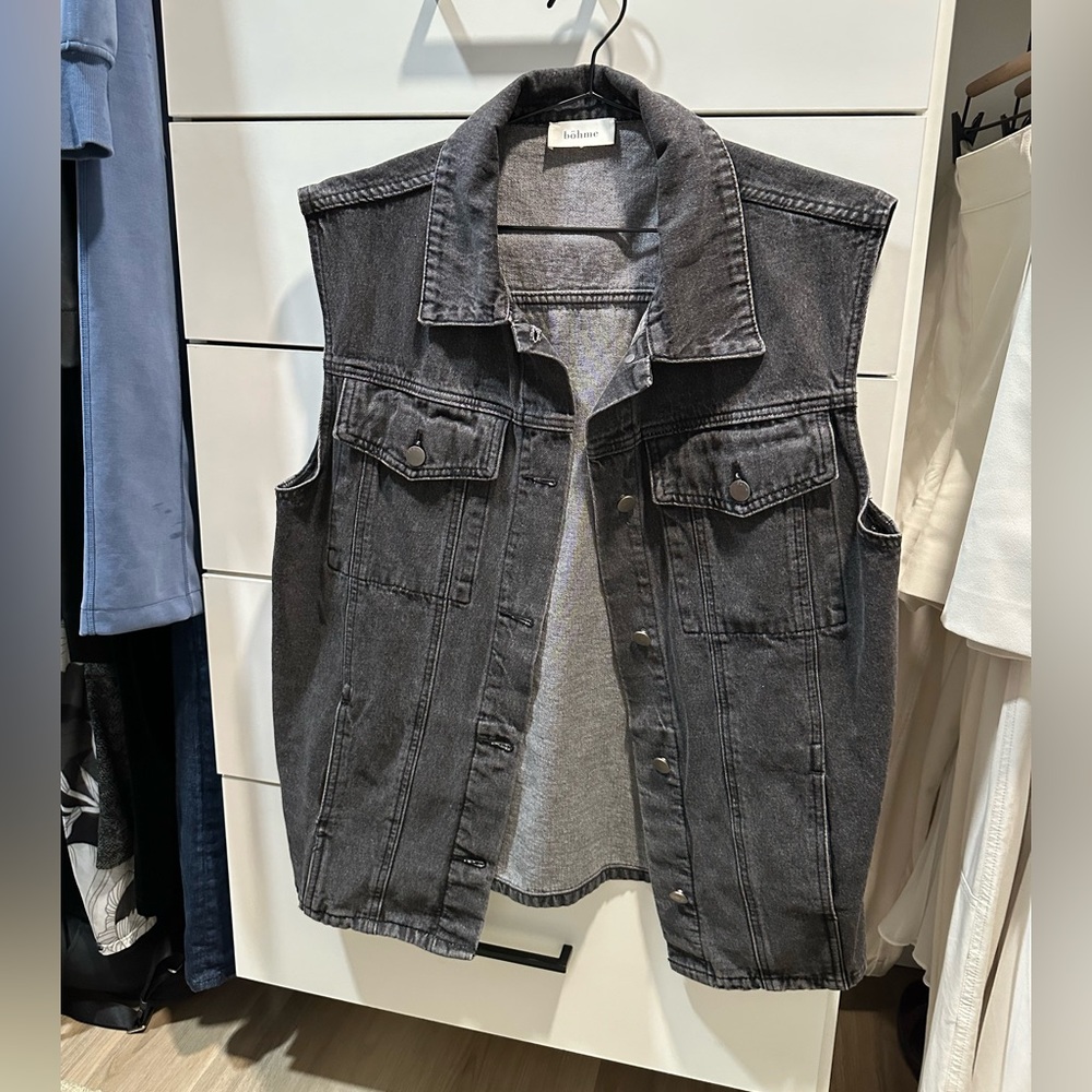 Bohme Taylor Denim Vest in Black